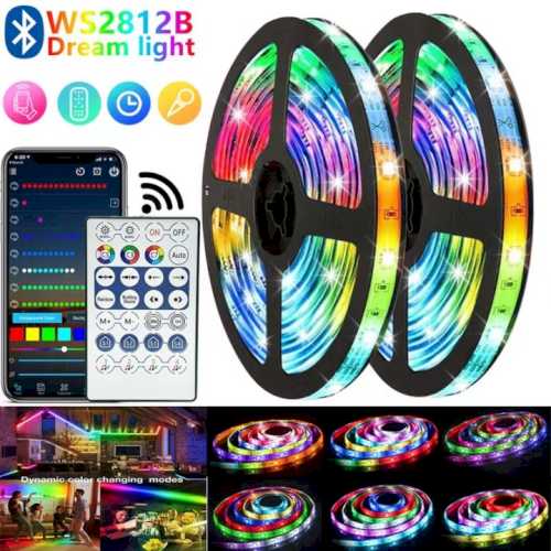 Kinyu LED Light 5V 5050 RGBIC LED Tape Remote Control for Home DIY,16.4ft/5m