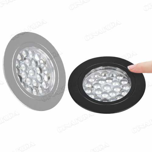 Dimmable recessed installtion 3w DC 12v led Puck/Under Cabinet Light led Spotlight Pure White or Warm White White Shell