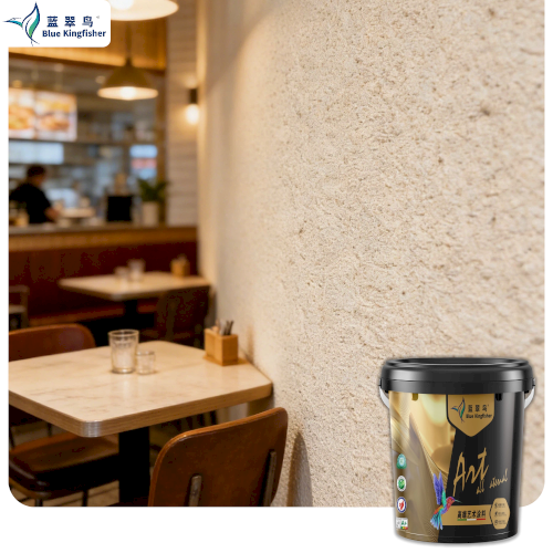 Blue Kingfisher Decorative Texture Paint Liquid Lime Stone Material Beautiful, Durable and Environmentally Friendly
