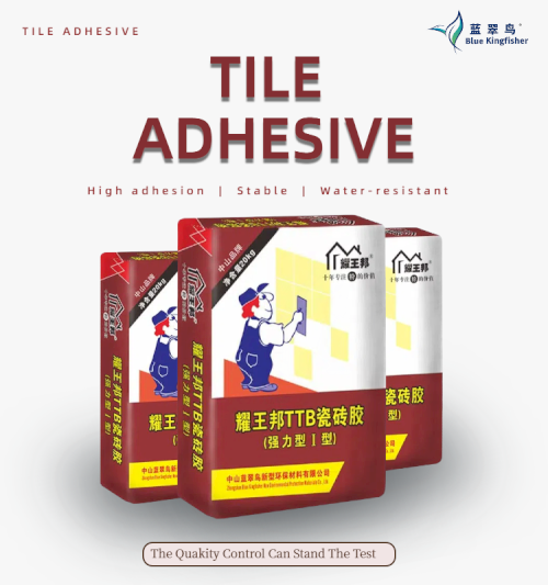 Blue Kingfisher Tile Adhesive is easy to lay and adheres firmly to the wall
