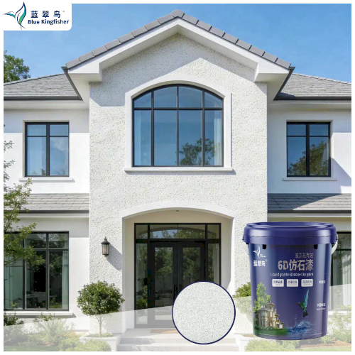Blue Kingfisher Exterior Granite Paint Made of Natural Stone, Durable and Beautiful