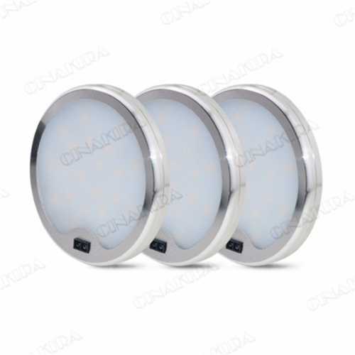 Under Cabinet LED Round Lighting DC 12V 5W Built in Waving Sensor Dimmer Switch Aluminium Shell Kitchen Magnetic Ceiling Lights
